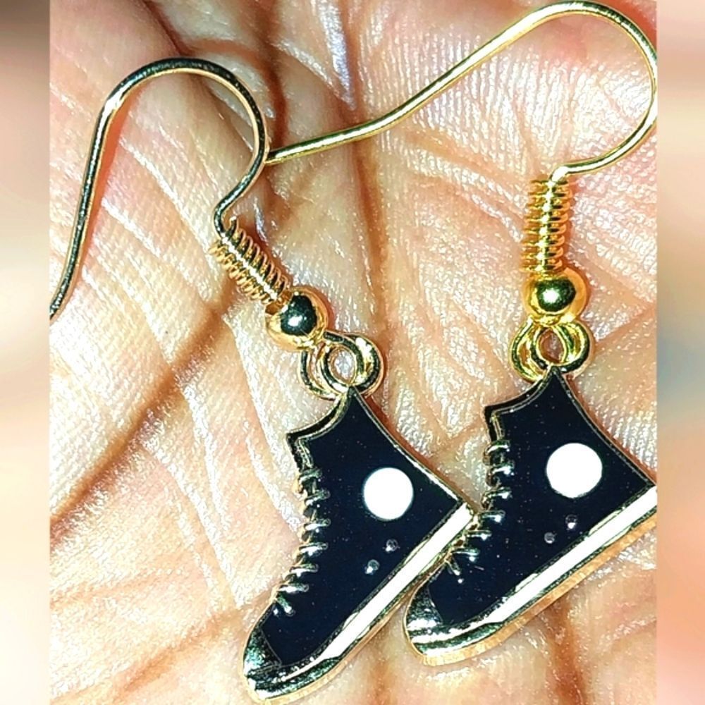 Retro hand crafted sneaker earrings